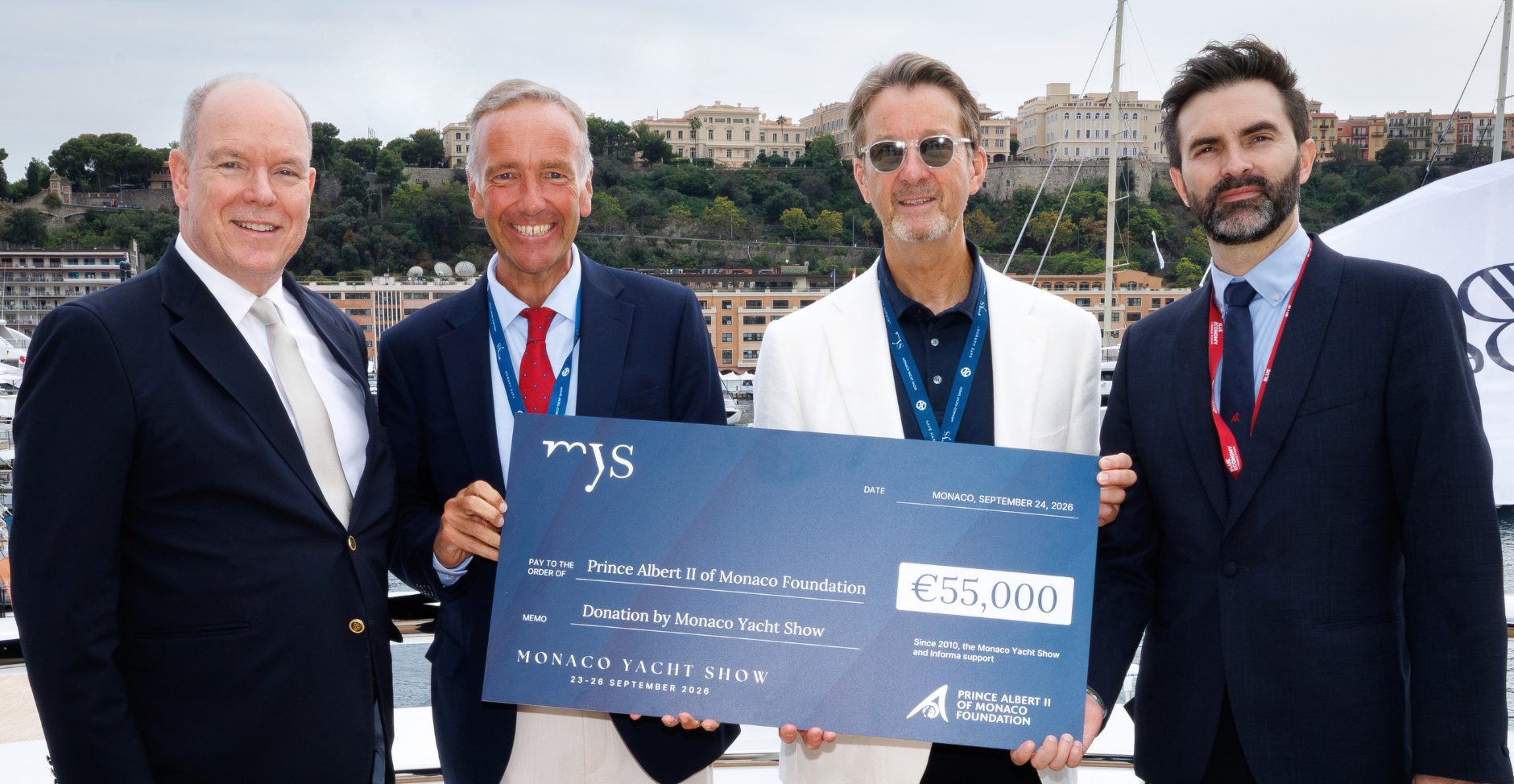 Monaco Yacht Show 2026 renouvelle son don annuel à la Fondation Prince Albert II de Monaco